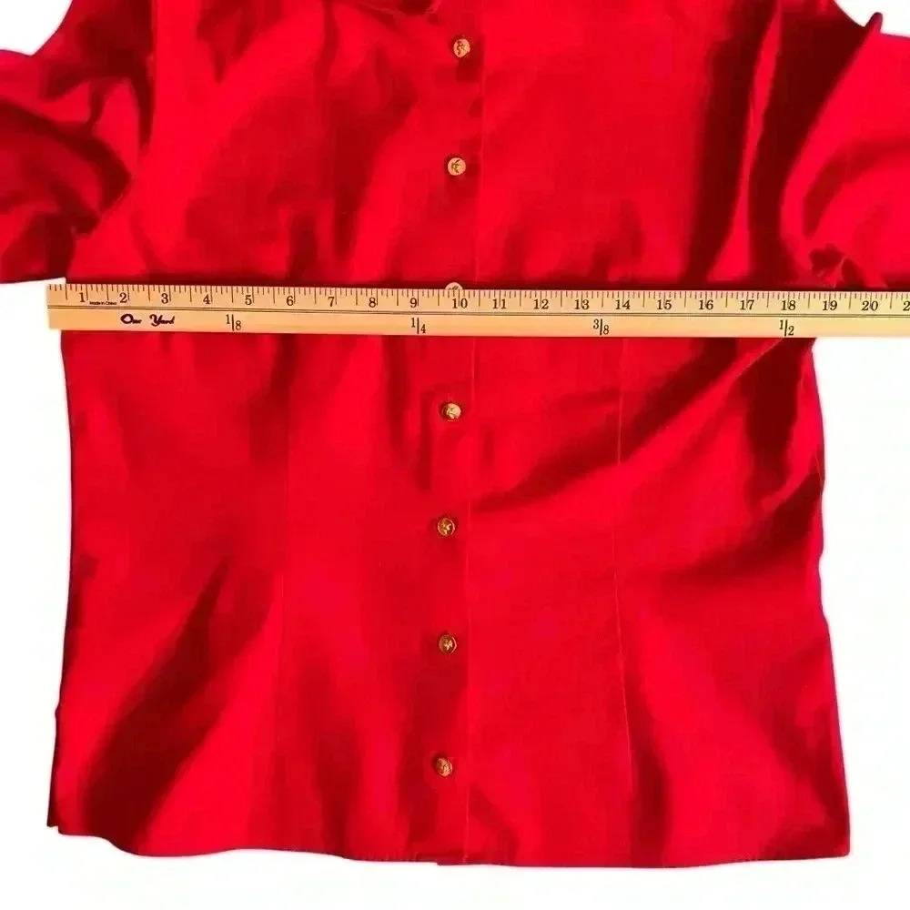 Grace Baker Red Button Down With Bee Buttons Size… - image 7